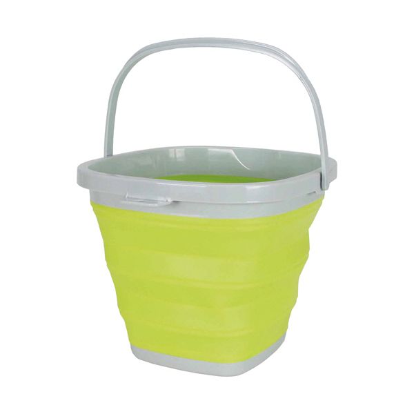 （まとめ） コジット 薄く畳めるバケツ 10L グリーン 1個 【×2セット】