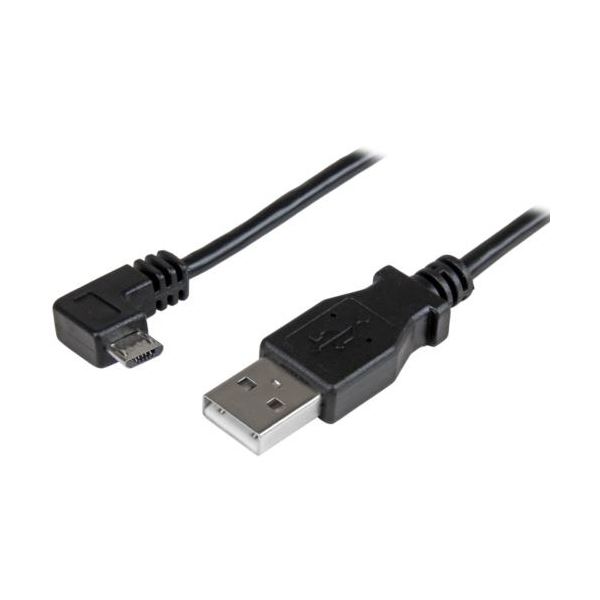 【尖んがり20倍】（まとめ） StarTech.com Micro USB L型右向き有線テレビ 0.5m Type A（雄）-Micro B（雄）申し受ける＆同期調整用 黒いこと USBAUB50CMRA 1本 【×5書き割り】