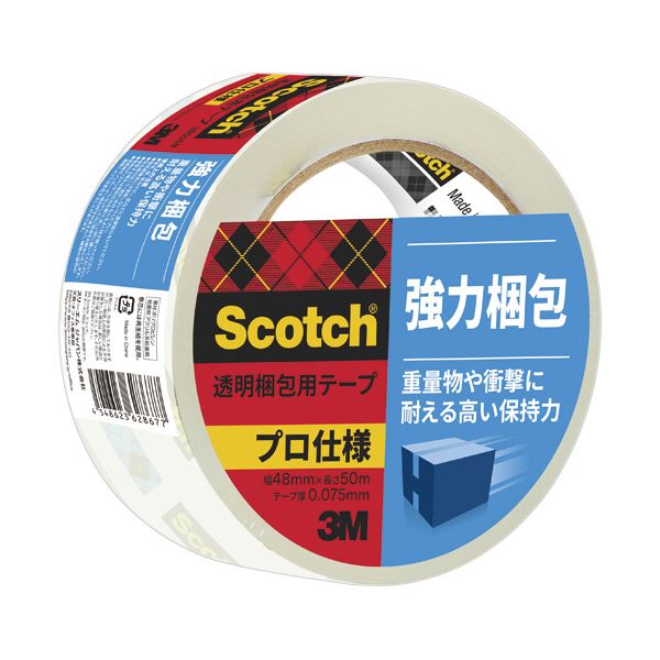 【ポイント20倍】（まとめ） 3M スコッチ透明梱包用テープ 強力梱包 48mm×50m 厚み約0.075mm 3850AS 1巻 【×10セット】