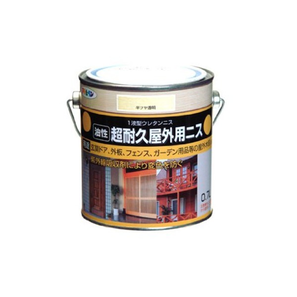 【ポイント20倍】超耐久屋外用ニス 半ツヤ透明 0.7L【代引不可】|インテリアの壱番館