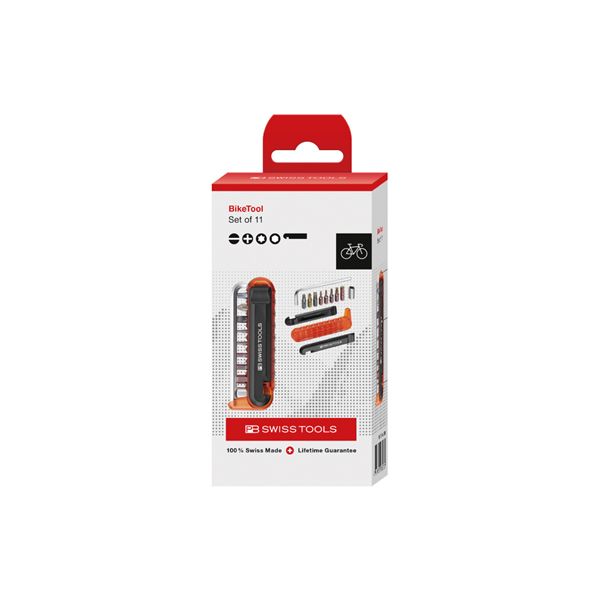 PB SWISS TOOLS ピービースイスツールズ 13点組 自転車用マルチツール バイクツールセット レッド ペーパーボックス入 470.REDCBB