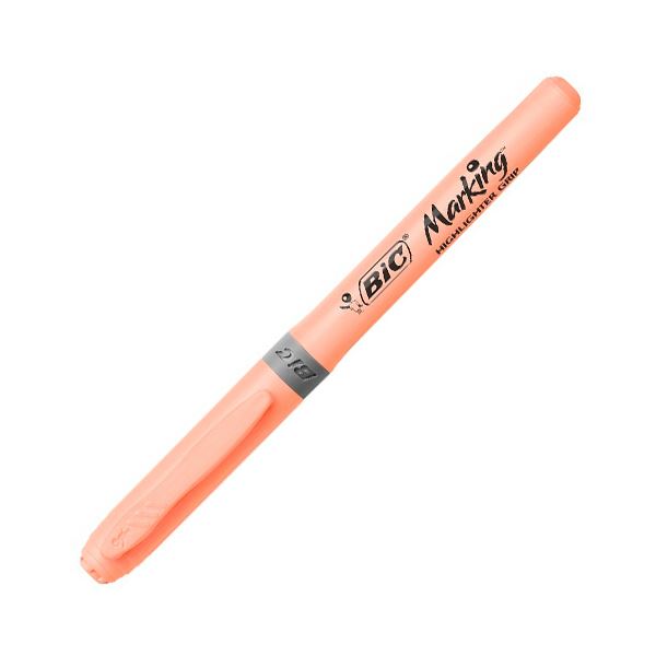 【ポイント20倍】（まとめ） BIC蛍光マーカー マーキングハイライターグリップ パステル オレンジ BRIGBKPSTORG 1セット（12本） 【×5セット】