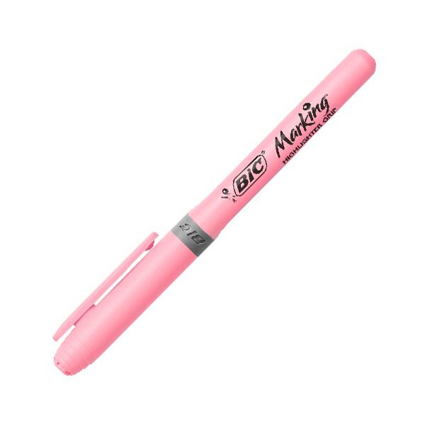 【ポイント20倍】（まとめ） BIC蛍光マーカー マーキングハイライターグリップ パステル ピンク BRIGBKPSTPNK 1セット（12本） 【×5セット】