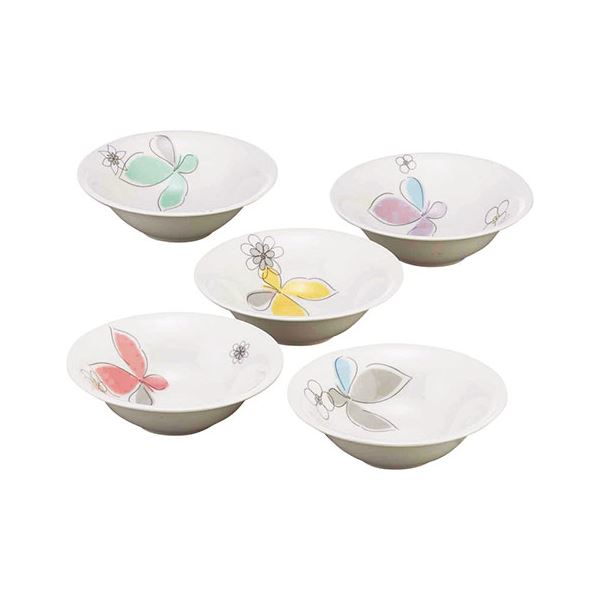 ハナエモリ ペタル ファイブボウルセット 径16×5cm 電子レンジOK K60506617