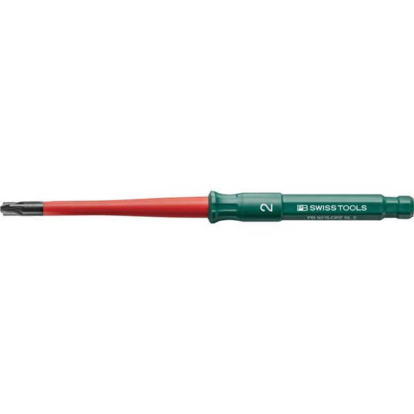 PB SWISS TOOLS ピービースイスツールズ 5215絶縁ドライバーブレードシリーズ 絶縁ポジマイナスドライバーブレード PZ2 全長165mm 5215.CPZSL2