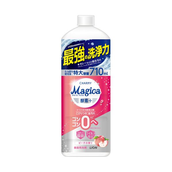 【尖んがり20倍】（まとめ） 百獣の王CHARMY Magica エンザイム足し加える 生新しい桃の芳ばしさ つめかえ用 大型 710mL 1本 【×10書き割り】