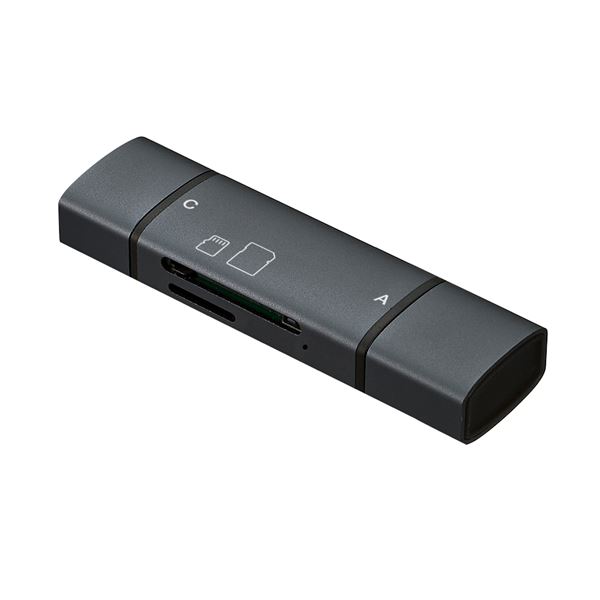 【クーポン配布中】Digio2 USB Type-C＆A カードリーダーライター グレー CRW-DC3SD86GY