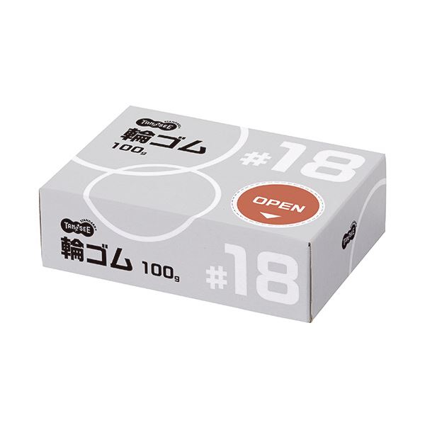 【ポイント20倍】（まとめ）TANOSEE 輪ゴム #18 100g1箱【×10セット】