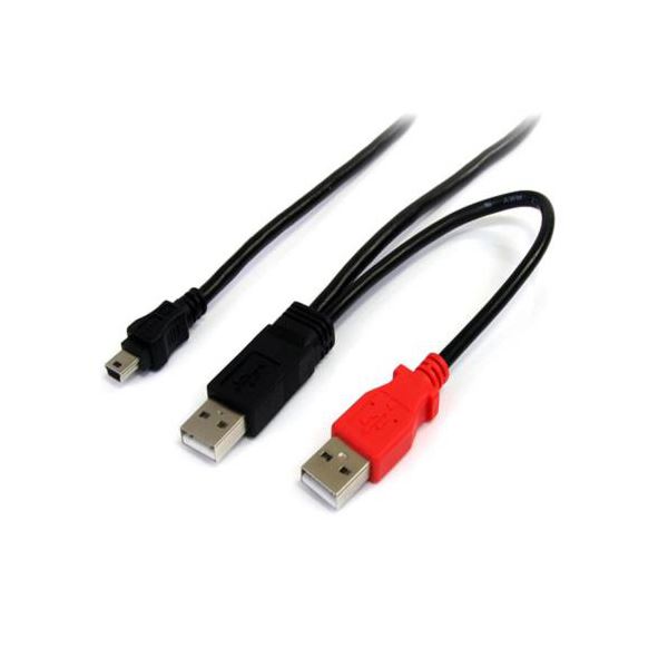 【尖んがり20倍】（まとめ） StarTech.com USB Y字給電有線テレビ 1.8m USB A-mini B（Y型分かれ出る力強さ有線テレビ） 黒いことUSB2HABMY6 1本 【×5書き割り】