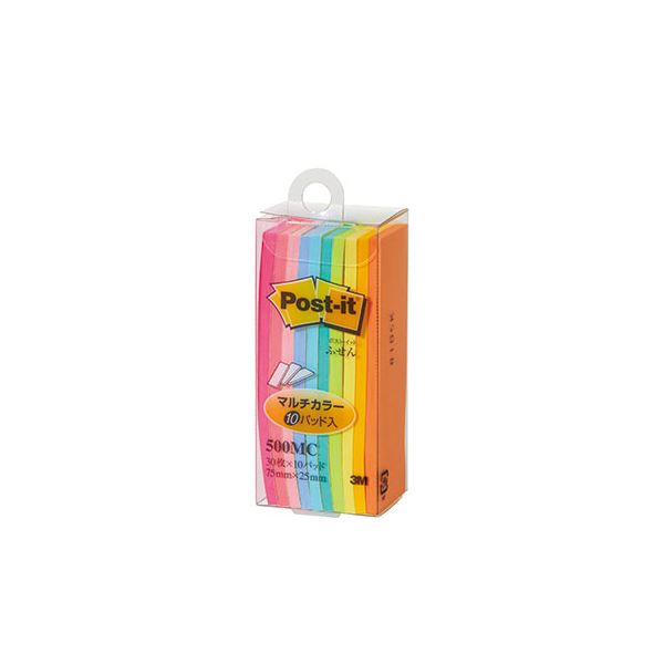 【マラソンでP最大49倍】【10個セット】 3M Post-it ポストイット ふせん マルチカラー 3M-500MCX10