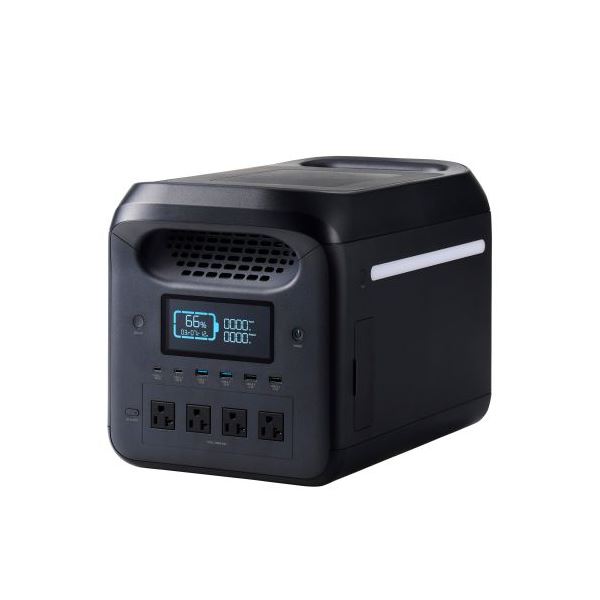 【引き換え証散り散り中】エレコム 携帯型ワット数 1200P (静電容量 1229Wh / AC最終生産物 1500W) 黒いこと DE-なおなお書き1200PBK