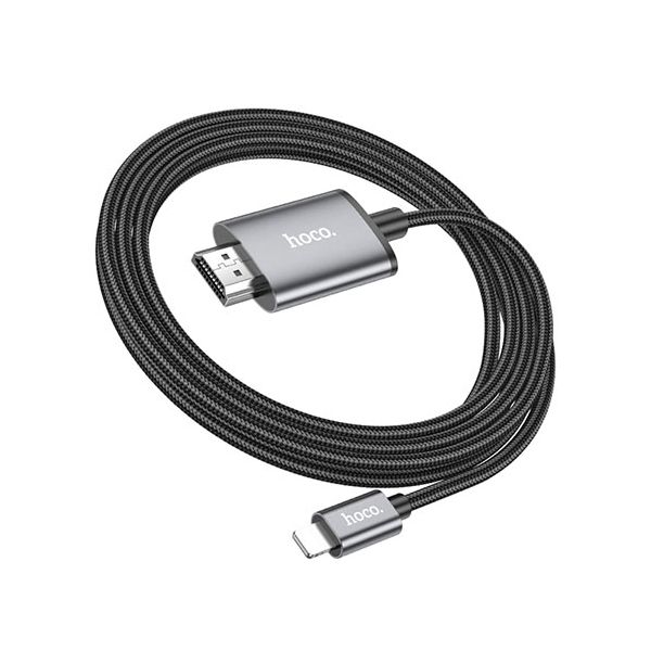 【マラソンでP最大49倍】hoco. UA27 HDMI 変換ケーブル for iOS iPhone／iPad用 最大1920×1080P出力対応 ケーブル長2.0m UA27-LH-BK