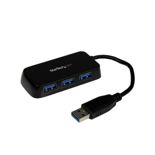 【ポイント20倍】StarTech.com 4ポート USB3.0ハブ ブラック ST4300MINU3B 1個｜インテリアの壱番館
