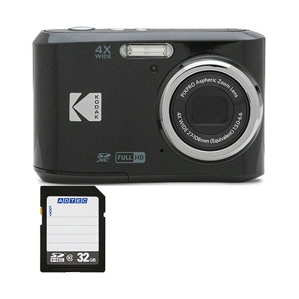 【ポイント20倍】コンパクトデジタルカメラ PIXPRO ブラック FZ45BK2A + 32GB SDHCメモリカード 1セット