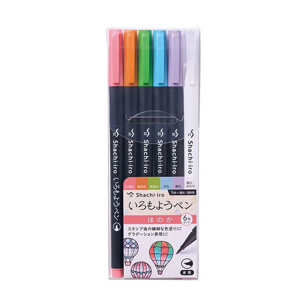 （まとめ） シヤチハタいろもようペン ほのか 6本セット KPFS-F／6S2 1パック 【×5セット】 4,828円