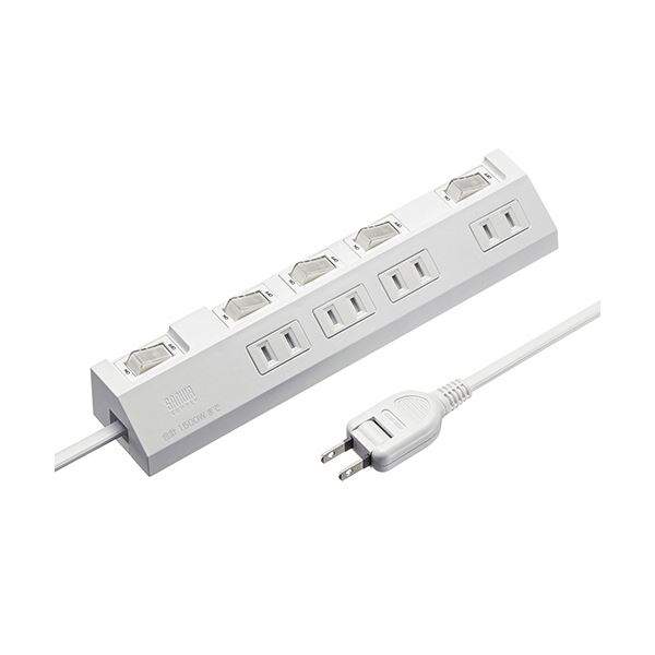 【尖んがり20倍】サンワサプライ個別取り替えっこ付き添い人節電水道栓 2P・4個口 白いこと 2m TAP-S29-2W 1個