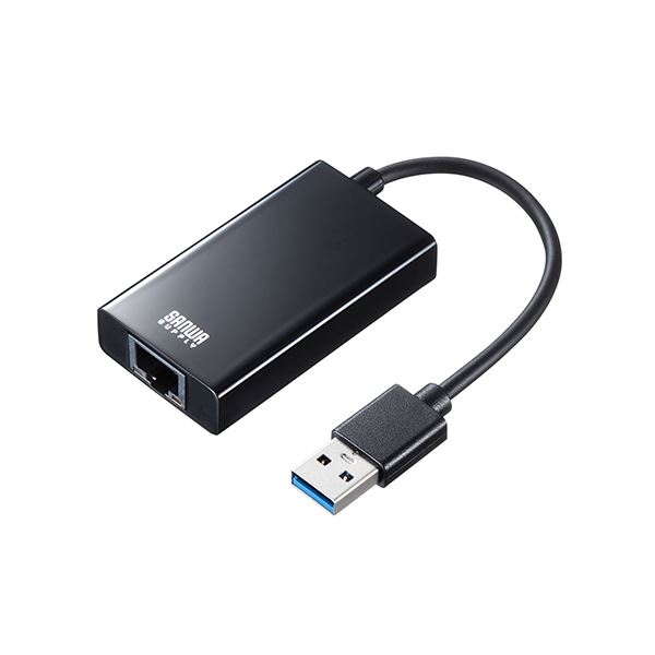 【マラソンでP最大49倍】サンワサプライ USB3.2-LAN変換アダプタ（USBハブポート付・ブラック） USB-CVLAN3BKN