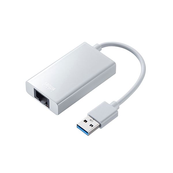 【マラソンでP最大49倍】サンワサプライ USB3.2-LAN変換アダプタ（USBハブポート付・ホワイト） USB-CVLAN3WN