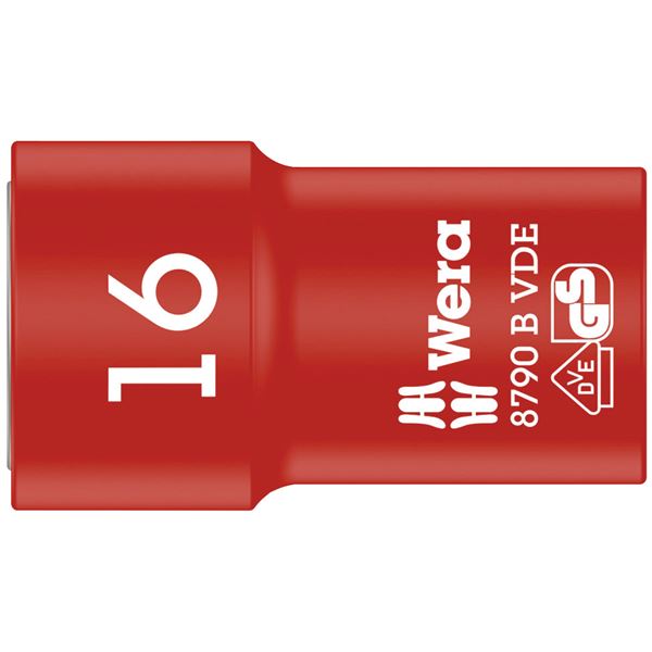 【尖んがり20倍】WERA ヴェラ 差込角3／8DR 不成立ソケット 六角大いさ16粍 全長46粍 004960