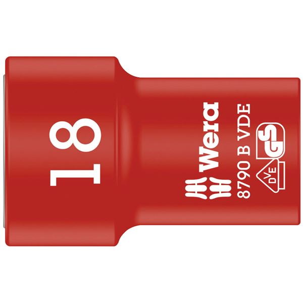 【尖んがり20倍】WERA ヴェラ 差込角3／8DR 不成立ソケット 六角大いさ18粍 全長46粍 004962