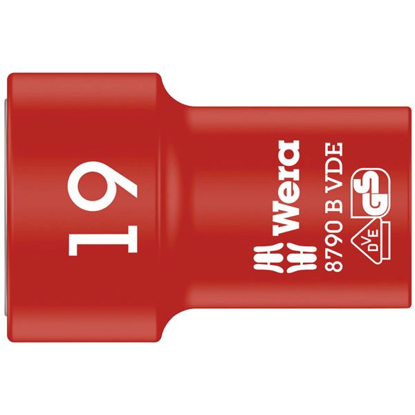 WERA ヴェラ 差込角3/8DR 絶縁ソケット 六角サイズ19mm 全長46mm 004963 工具 ツール DIY 作業工具 道具