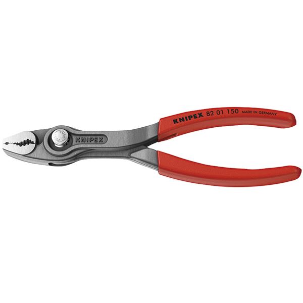 【尖んがり20倍】KNIPEX クニペックス TwinGripツイン手持ち部分 スリップジョイントプライヤー 150粍 プラスティックコーティングハンドル 8201-150