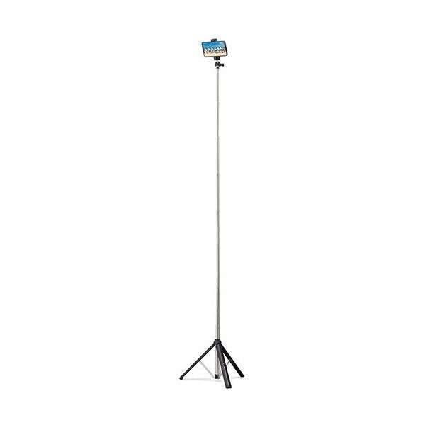 【ポイント20倍】エレコム スマホ用三脚 ロングタイプ 最長160cm ワンボタン組み立て 軽量 カメラ可 耐荷重30kg フォルダー対応4.0～6.5インチ ブラック 滑り止め アクセサリーシュ P-STSRSLBK｜インテリアの壱番館