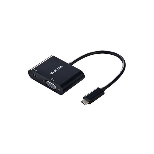 【尖んがり20倍】エレコム USB Type-C(TM) - VGA取り替えっこアダプタ 1界面 USB PD 黒いこと AD-CVGAPDBK2