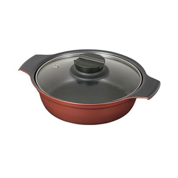 【ポイント20倍】パール金属 旨味 ふっ素加工IH対応ガラス蓋付卓上鍋16cm HB-6962