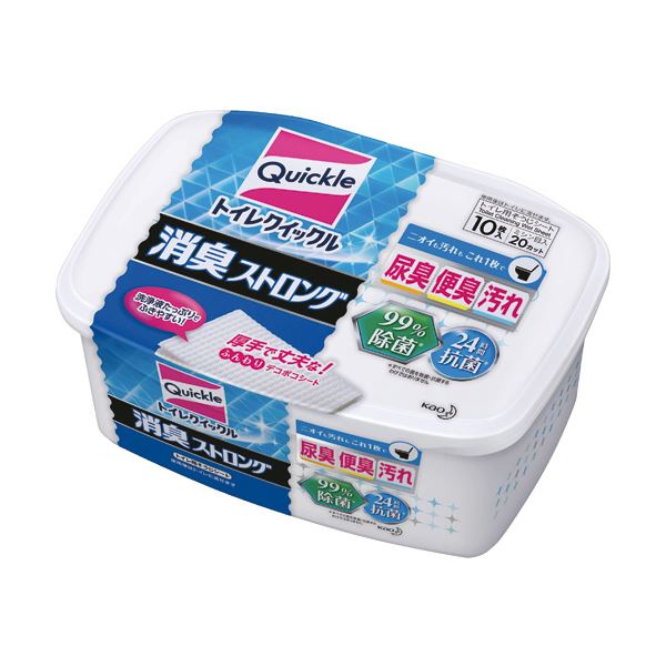 【尖んがり20倍】（まとめ） 名取り草トイレクイックル 消臭同盟罷業ロング 本体 1個（10枚） 【×5書き割り】