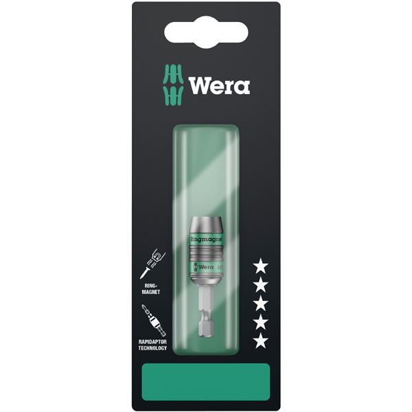 【尖んがり20倍】WERA ヴェラ 磁石付 Rapidaptorクイック版行式 ビット保持者 差込6.35粍 全長57粍 073511