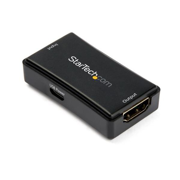 【マラソンでP最大49倍】StarTech.com 4K60Hz対応 HDMIリピーター ブラック HDBOOST4K2 1個