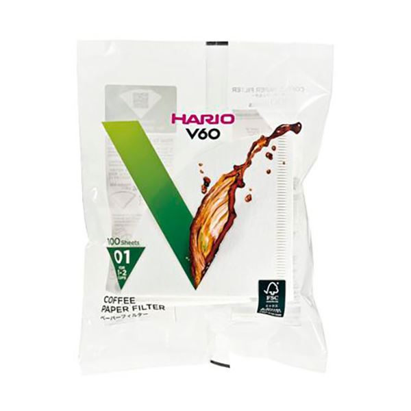 【ポイント20倍】【10セット】 HARIO V60用ペーパーフィルター01W 1～2杯用 100枚入 VCF-01-100WX10｜インテリアの壱番館 7,840円