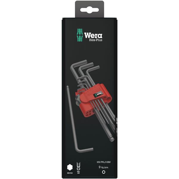 【尖んがり20倍】WERA ヴェラ 9本組 BlackLaser Hex-Plus どんぶり鉢尖んがり付 L型六角棒鍵 保持者付 073596