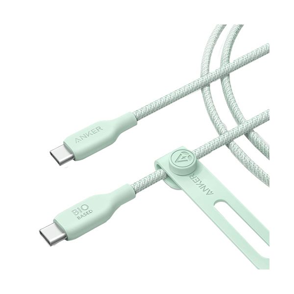 【マラソンでP最大49倍】（まとめ） アンカージャパン ANKER USB-C＆USB-C ケーブル（240W エコフレンドリーナイロン） 1.8m グリーン A80E60611本 【×2セット】