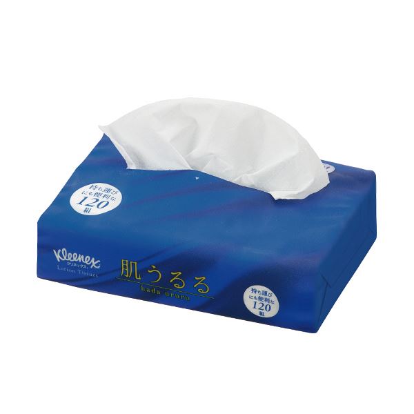 【百貨店SALEでP最大限度47倍】(まとめ）日本製紙クレシア クリネックスティシューローション 肌うるる ホンブルグ帽容器に並べる 120組/個 1書き割り（24個）【×3書き割り】