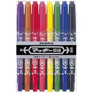 【ポイント20倍】(業務用5セット) ZEBRA ゼブラ 油性ペン/マッキー 【極細 0.5mm/8色組】 MCF-8C