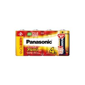【マラソンでP最大49倍】（まとめ）Panasonic パナソニック アルカリ乾電池 金 単2形(4本) LR14XJ/4SW 【×6セット】