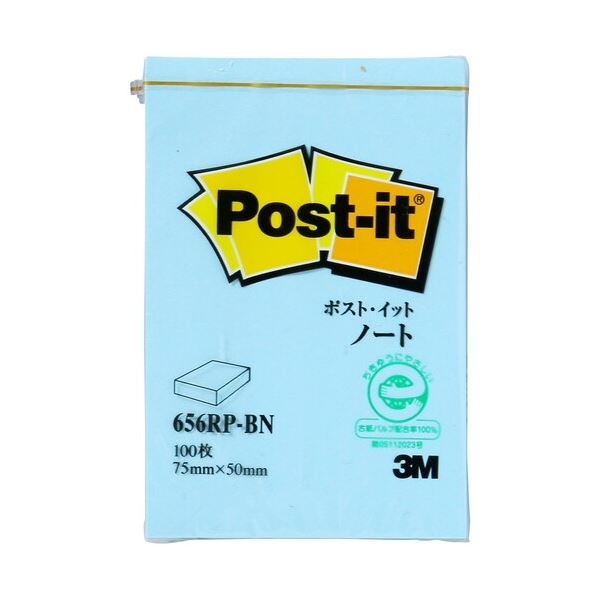 【ポイント20倍】【まとめ】 スリーエム ジャパン Post-it 再生紙ノート 656RP-BN ブルー 【&times;10セット】｜インテリアの壱番館