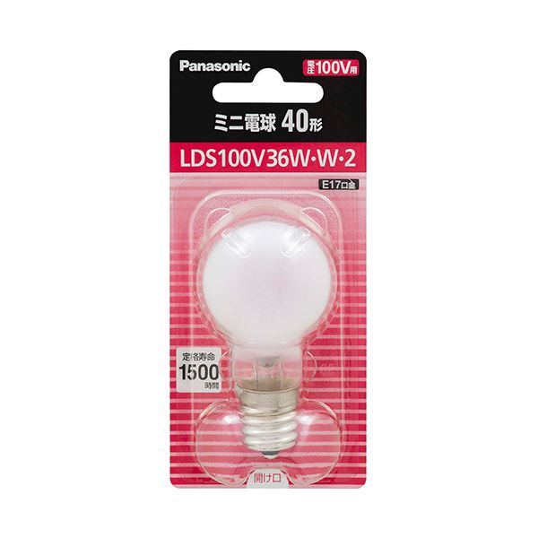 【尖んがり20倍】（まとめ） パナソニックミニ白熱電球 40形 E17 白いこと LDS100V36W・W・2 1個 【×5書き割り】