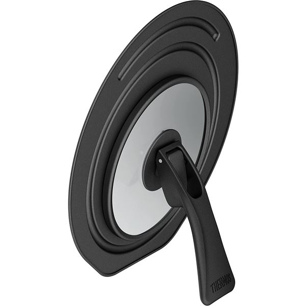 【マラソンでポイント最大47.5倍】【2個セット】 サーモス 折りたたみスタンド式 フタ (18cm・20cm対応) ブラック KLG-001|インテリアの壱番館
