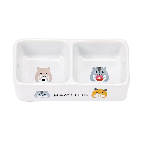 【ポイント20倍】（まとめ） ハムちゃんのダブル食器 1個 （ペット用品・小動物用） 【×3セット】