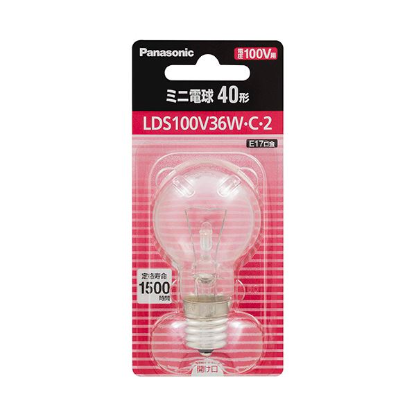 【尖んがり20倍】（まとめ） パナソニックミニ白熱電球 40形 E17 せつ然たる LDS100V36W・C・2 1個 【×5書き割り】