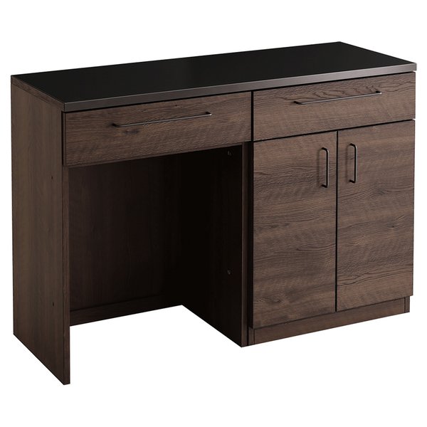 【ポイント20倍】日本製 特殊鋼板を使った組み合わせキッチンカウンター 約120cm 扉収納+ゴミ箱上カウンター ウォールナット【代引不可】｜インテリアの壱番館