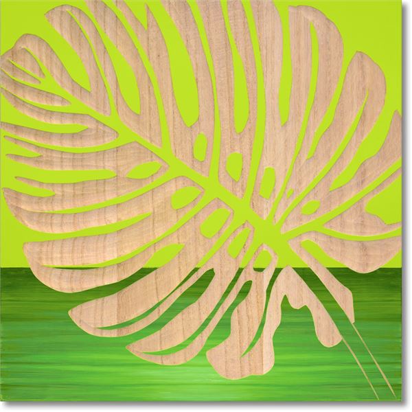 【マラソンでポイント最大47.5倍】ユーパワー ウッドスカルプチャーアート 40&times;40cm 「シングル モンステラ2」GR+NP｜インテリアの壱番館 16,576円