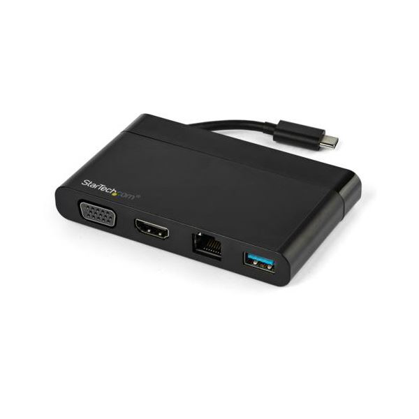 【マラソンでP最大49倍】StarTech.com USB Type-C接続マルチアダプタ ブラック DKT30CHVCM 1個