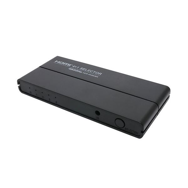 【ポイント20倍】MCO HDMI 4IN1OUTセレクタ 4K60P対応 リモコン付 Hzzds-4K06／BK