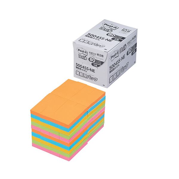 【ポイント20倍】3M Post-it ポストイット 強粘着ふせん 業務用パック 5色混色 3M-5004SS-NE