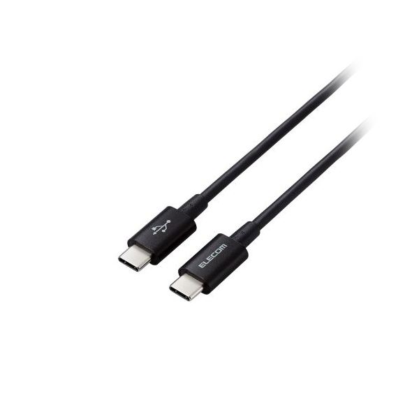 【マラソンでP最大49倍】エレコム USB2.0ケーブル(認証品、C-C、やわらか耐久、USB PD対応) MPA-CCYS20NBK ブラック