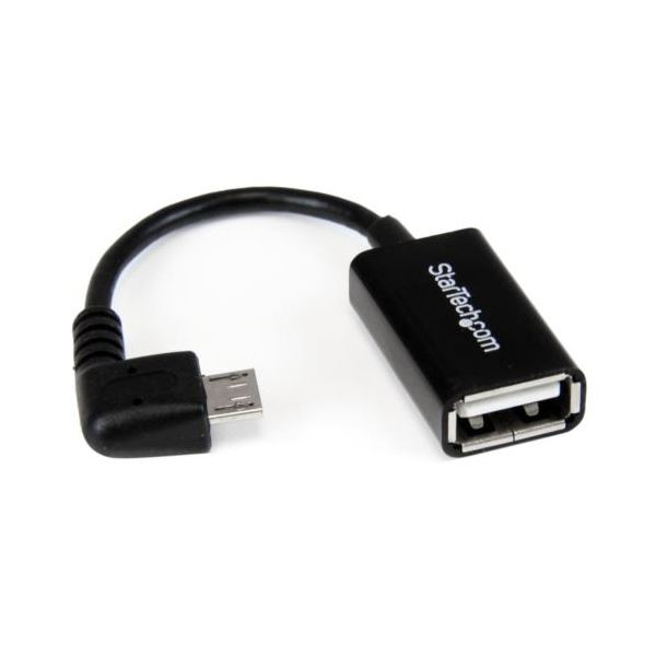 【尖んがり20倍】（まとめ） StarTech.com microUSB OTGうつり変わりアダプター L型 12糎 USB A（刃針）-USB MicroB（牡）黒いこと UUSBOTGRA 1個 【×5仕掛ける】
